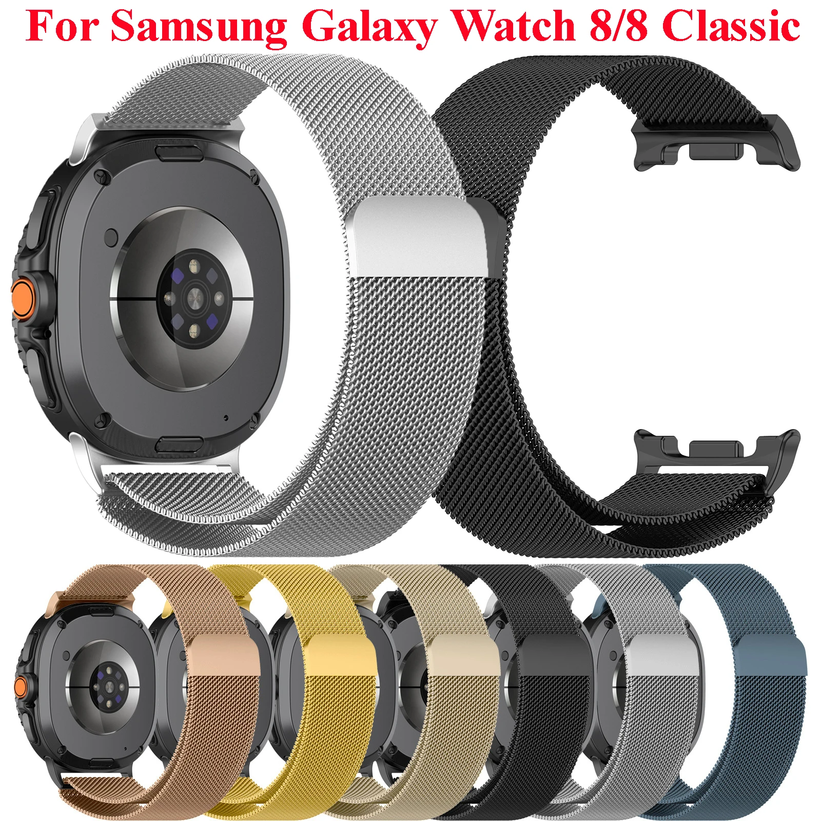 Band for Samsung Galaxy Watch 8 44mm 40mm NO Gap Metal Bracelet Correa Stainless Steel Watchband For Galaxy 8 Classic 46mm Strap