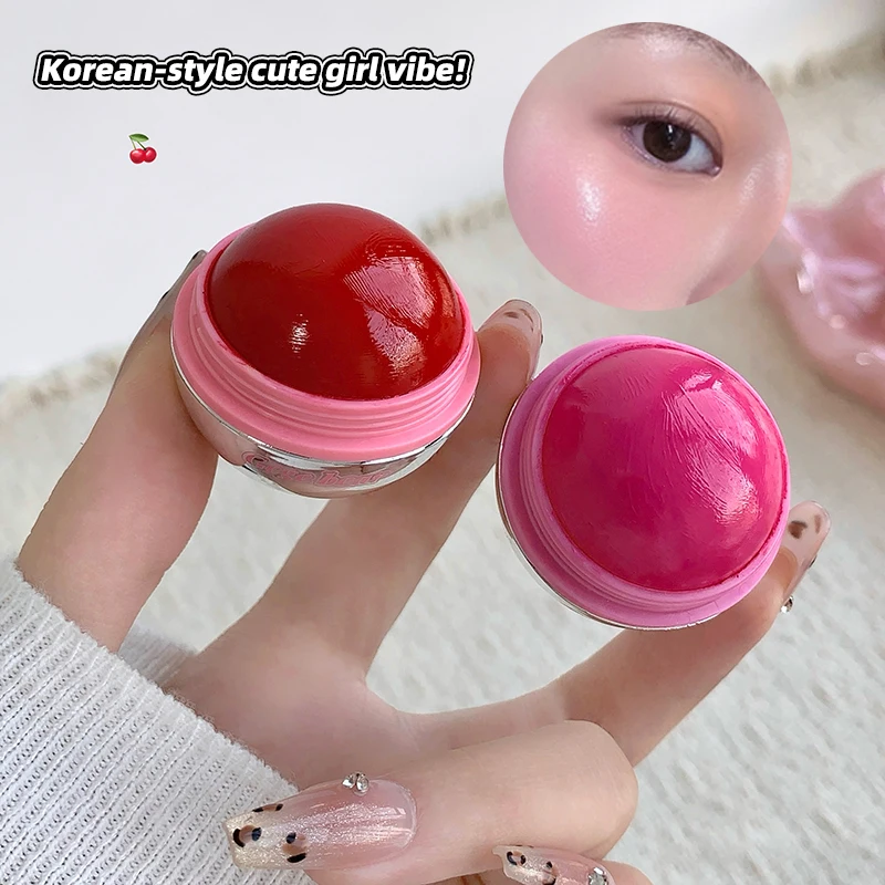 Gege Bear Keychain Ball Cream Blush Balm Hydrating Korean Dewy Natural Cheek Tint Long Lasting Waterproof Multi-purpose Portable