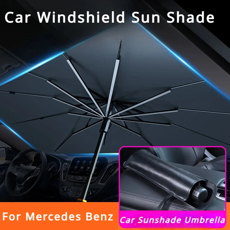 Car Windshield Sun Shade Umbrella Foldable Car Sunshade Front Window Cover for Mercedes Benz A C E S G Class GLC CLE CLA GLB