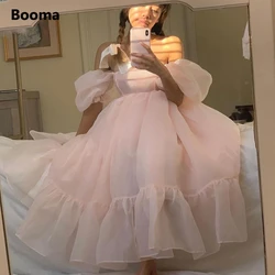 Booma-Vestidos de Fiesta Cortos de Organza con hombros descubiertos, mangas abullonadas de melocotón de ensueño, picardías, de fiesta