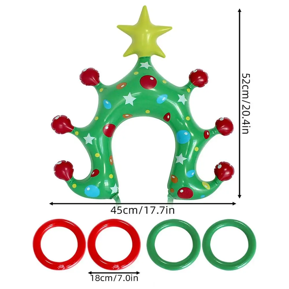 Bandeau gonflable pour arbre de noël, jeux de carnaval sur le thème de noël, jouet de lancer, jeu de lancer d'anneau en PVC, ensemble de jeux d'arrière-cour
