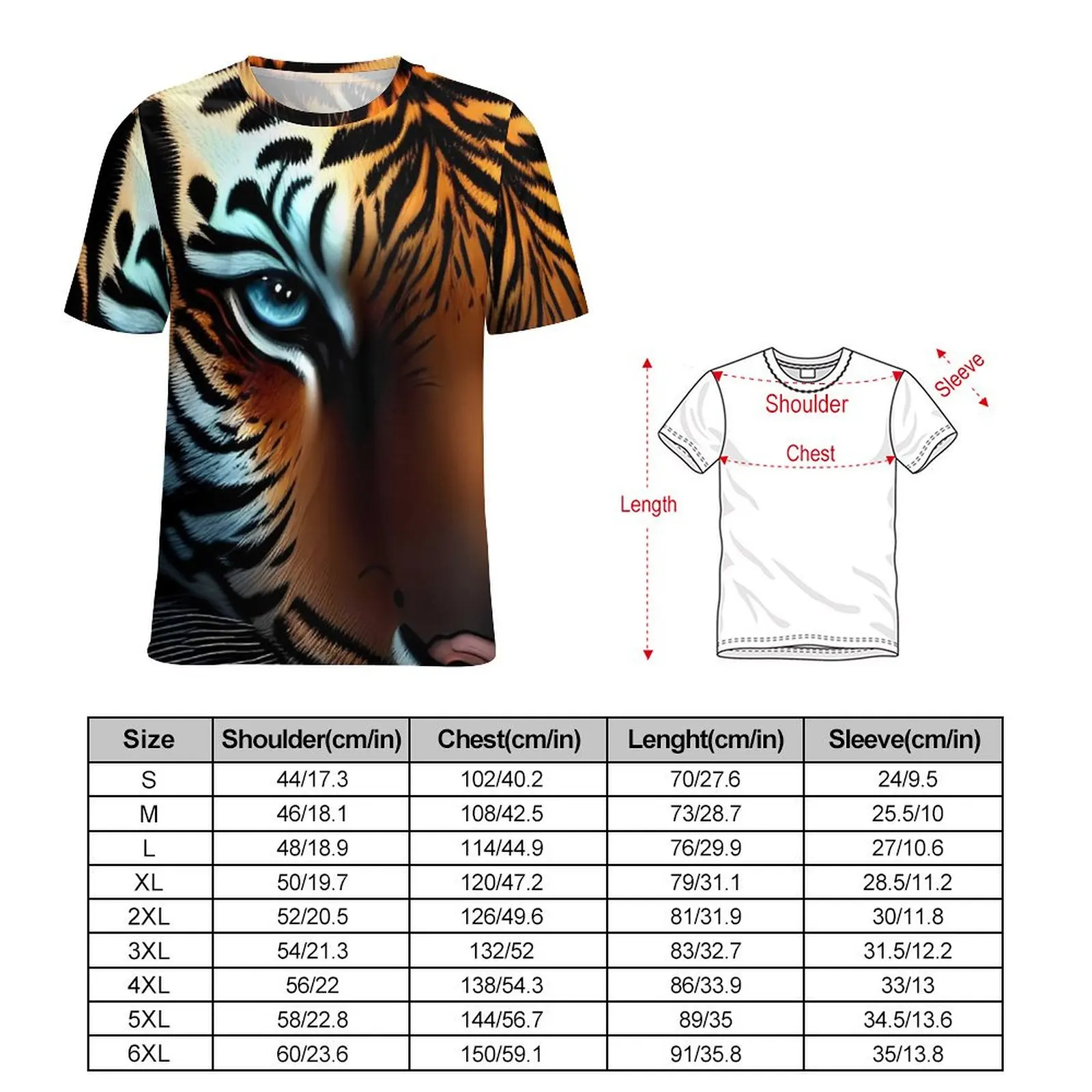 Summer T-Shirt Caspian Tiger T-Shirts Big Cat Print Awesome Novelty Tee Shirt For Men Short-Sleeve Graphic Plus Size Clothes