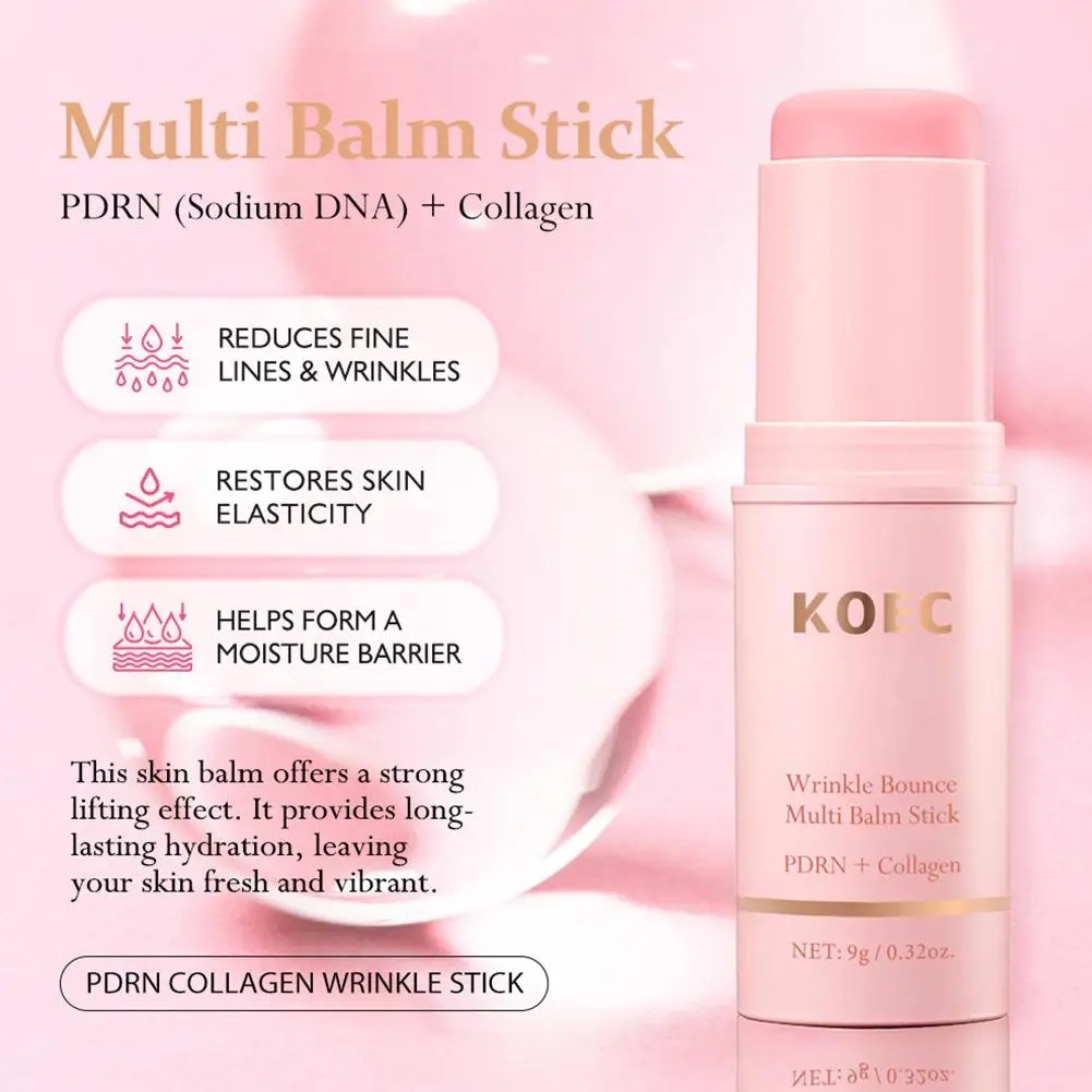 Zdjęcie 4: KOEC Wrinkle Bounce Multi Balm Stick PDRN Collagen Przeciwzmarszczkowy Balsam w Sztyfcie Nawilżający Ujędrniający Redukujący Zmarszczki Przenośna Pielęgnacja Skóry