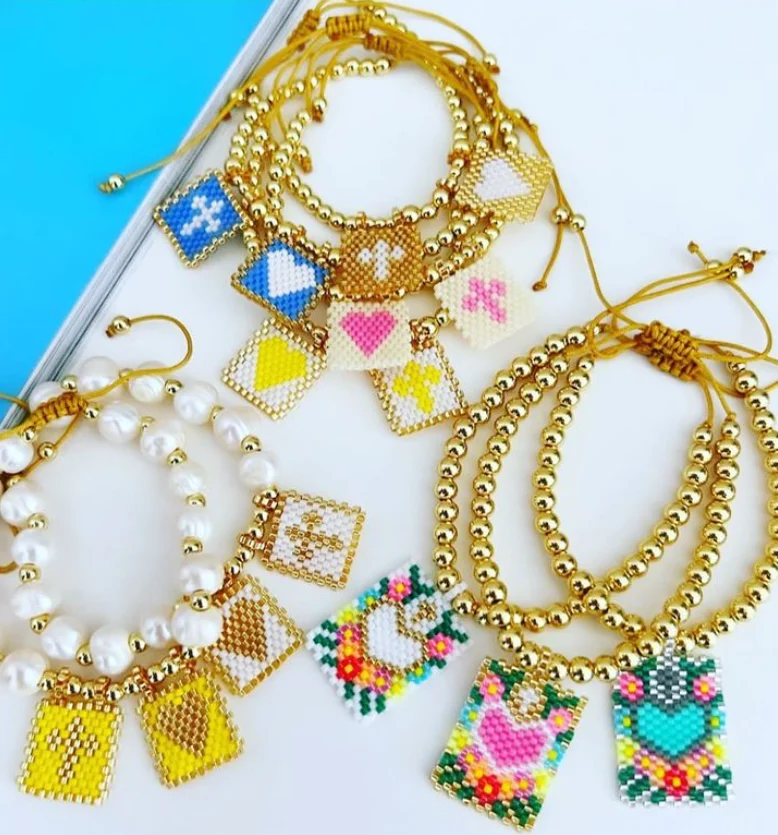 Pulsera de perlas Escapulario para mujer, joyería de moda, joyería con cuentas Miyuki, regalo para mejores amigos