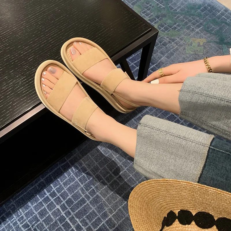 FEDONAS New Arrival Women Sandals Soft Comfortable Flats Platforms Kid Suede Leather Shoes Woman Summer Fashion Casual Working