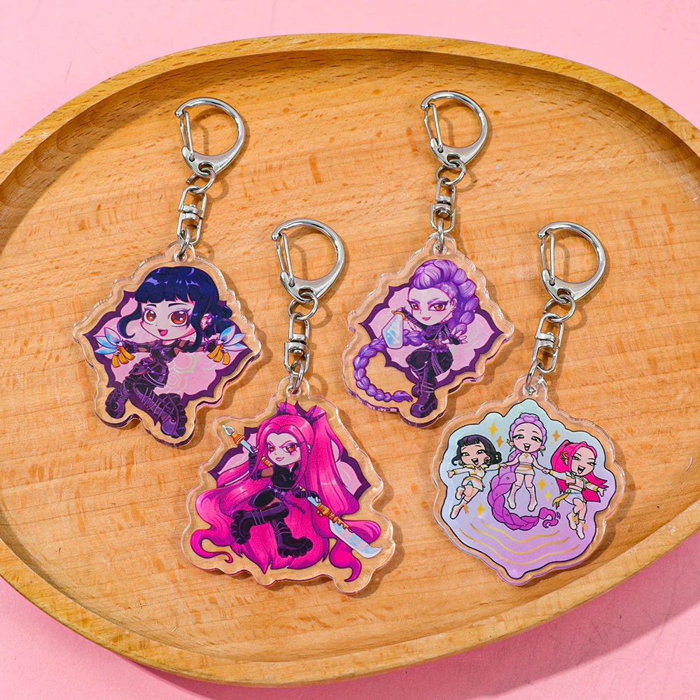 سلسلة مفاتيح كارتونية أنيمي K-Pop شيطان الصيادين HUNTR/X شخصية رومي ميرا زوي Y2K Harajuku حقيبة ظهر إبداعية سلسلة مفاتيح هدايا المشجعين