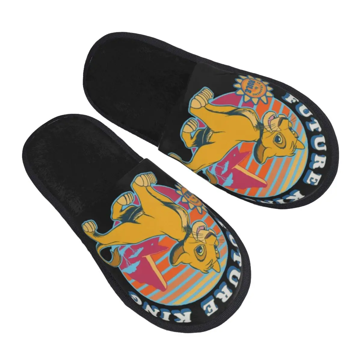 

Custom The King Lion Simba And Nala Soft Memory Foam House Slippers Women Cozy Warm Anti-skid Sole Slipper