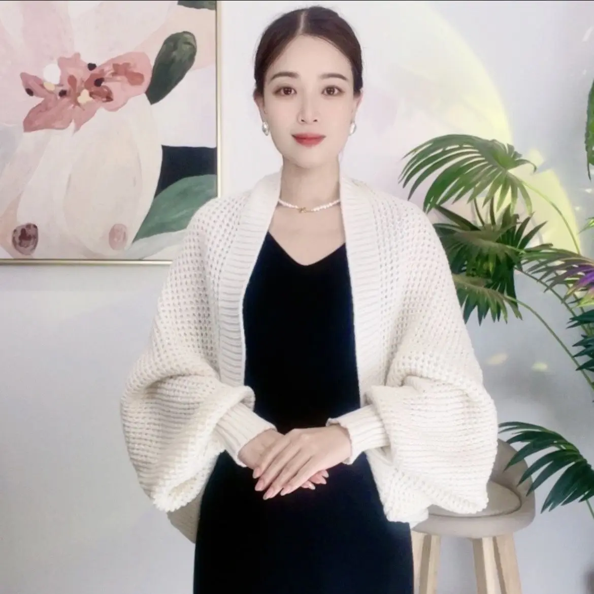 Autumn Winter Knitted Cardigan Long Sleeved Shawl Women Soft Popular Style Knitwear Female Mother Sweater Cape Knitting Jacket