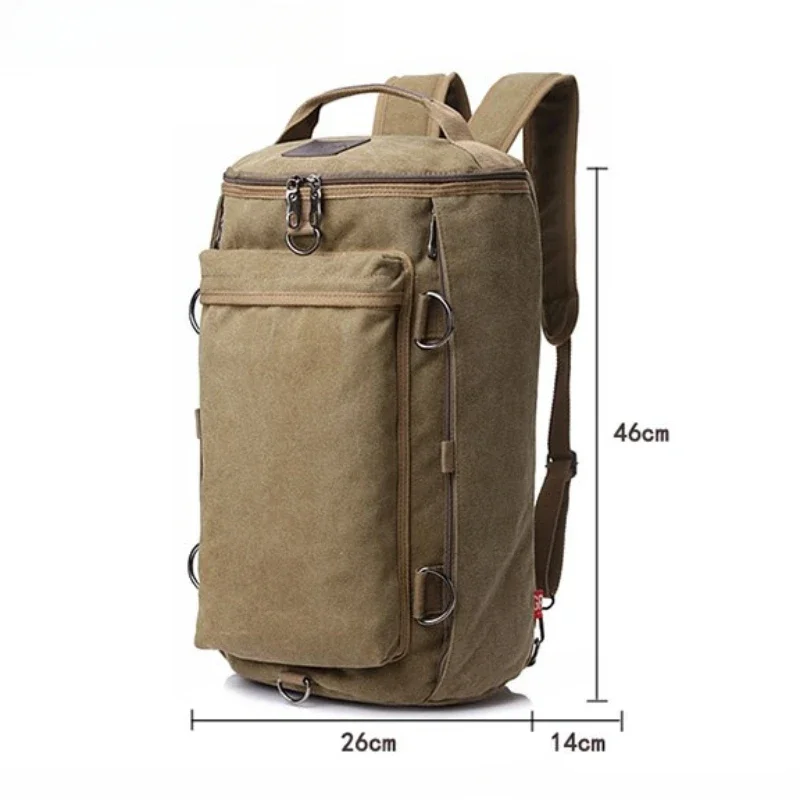 Mochila de lona Retro Para hombres y mujeres, bolsa de cubo de viaje para exteriores, bolsa deportiva de gran capacidad, 30l