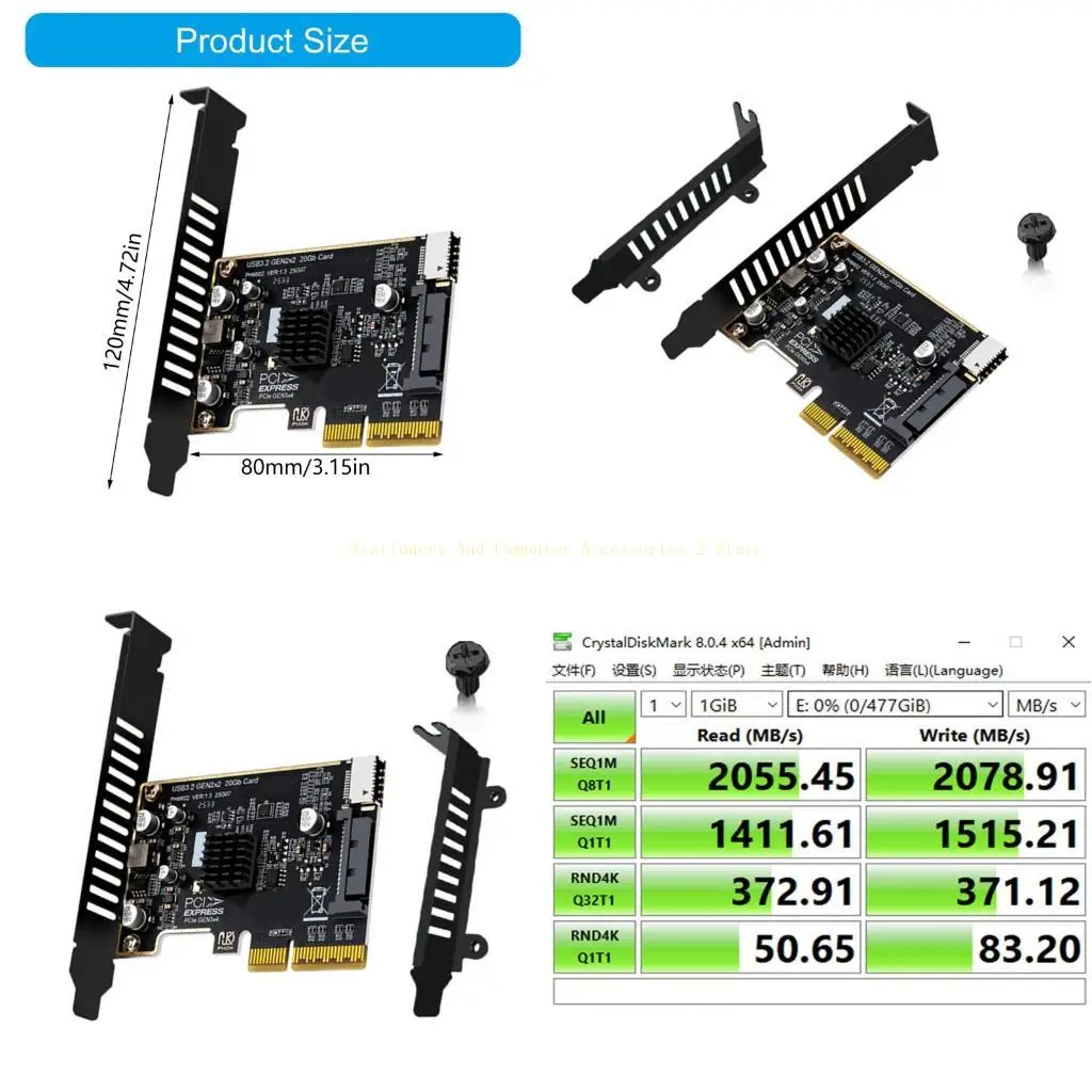

PCIe 4X Slot Converter With 20Gbps USB 3.2 Gen 2 Front Panel Type C Expansion
