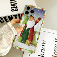 Cute cartoon Santa Claus Phone Case For IPhone 16 15 14 13 12 11 Plus Pro Max Mini Glossy HD Hard Cover Film Shell
