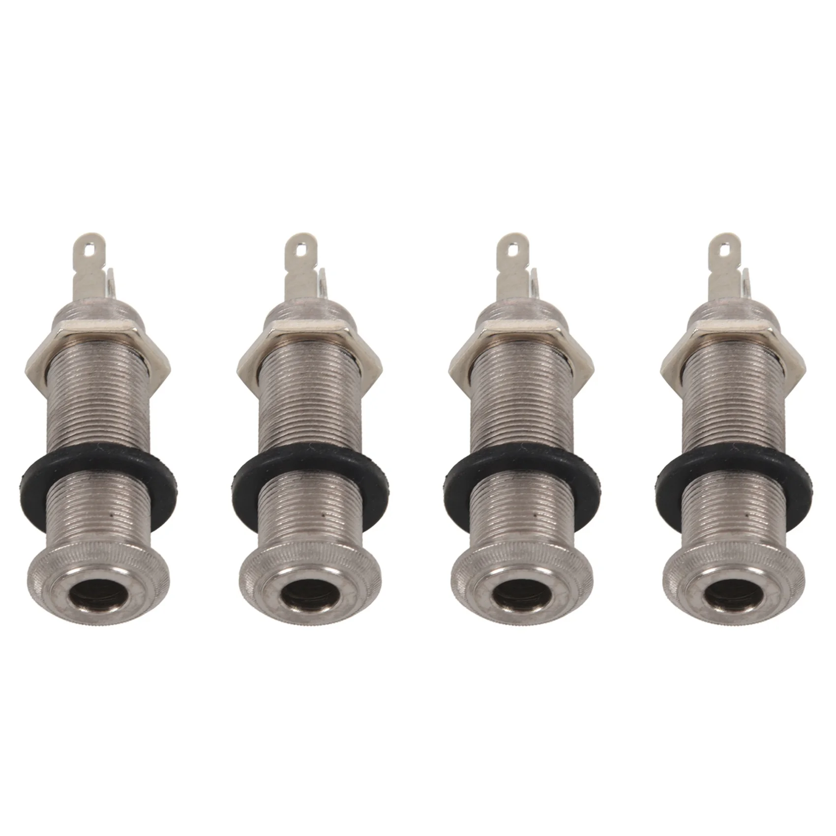 B48B-4X Electric Guitar Jack Chrome Threaded Cylinder Output Input Jack Plug Sockets 1/4 Inch For Electric Guitar