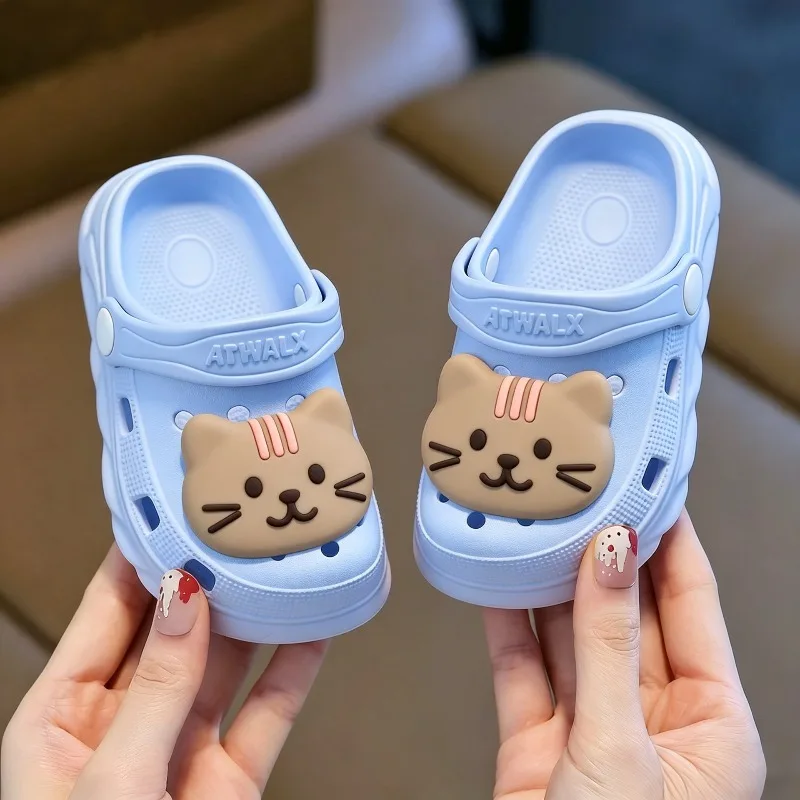 2026 Summer Kids Sandals Hole Children's Shoes Slippers Soft Anti-Skid Cartoon Hole Baby Shoes Sandy Beach for Boys Girls