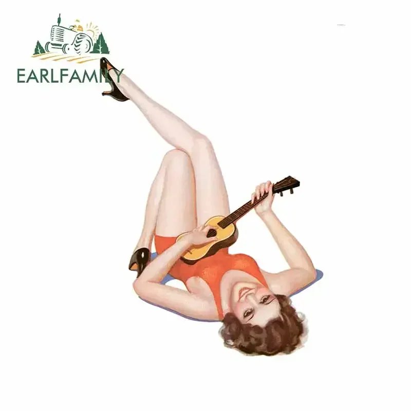 

EARLFAMILY 13cm X 9.8cm Sexy Women Pin Up Funny Car Stickers Waterproof JDM RV Motorcycle Racing Car Decals Vinyl Car Wrap