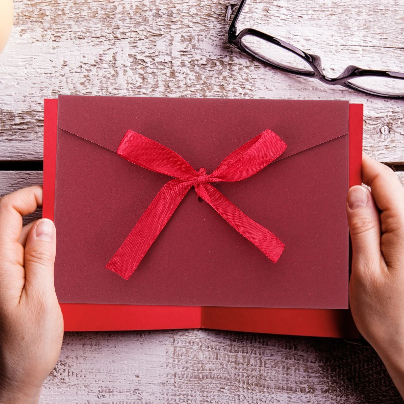 

10 Pcs Invited Bow Postcard Small Coloured Envelopes Bow-knot Thicken Package Greeting Decorative