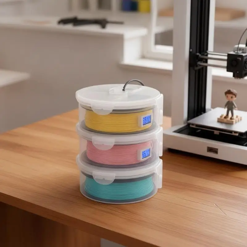 3D Printing Filament Dry Box 1KG Dustproof Sealed Storage Case 1 Set for 3D Printing Consumables Long Term Storage