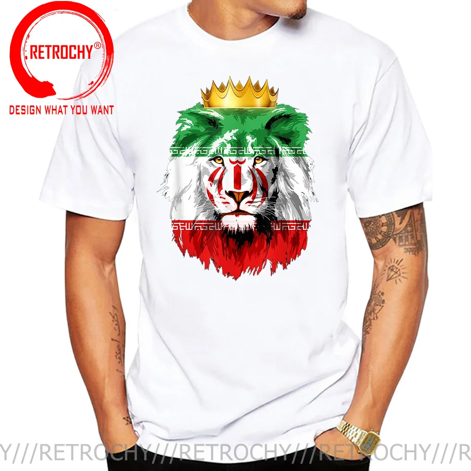 Iranian King of Lion T Shirt Man Men Iran Flag With Lion T-Shirt Leisure Persia No War T-Shirt Funny Gift Male Tops Tees TShirt