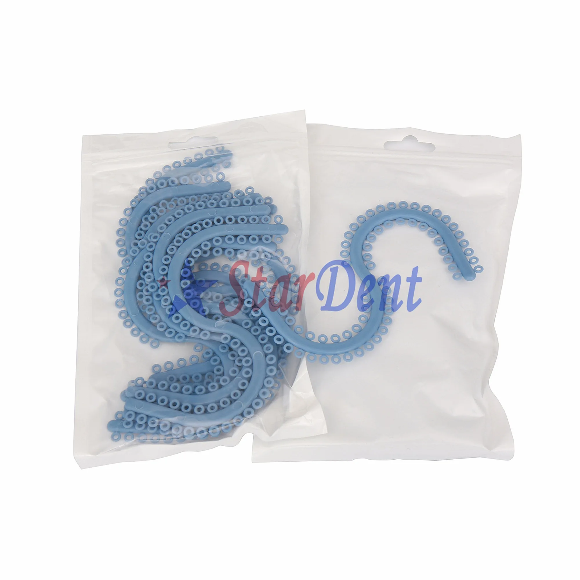 Orthodontic S-Shape Elastic Separator Blue Ring Ligature Ties for Teeth Spacer （Bag of 10）