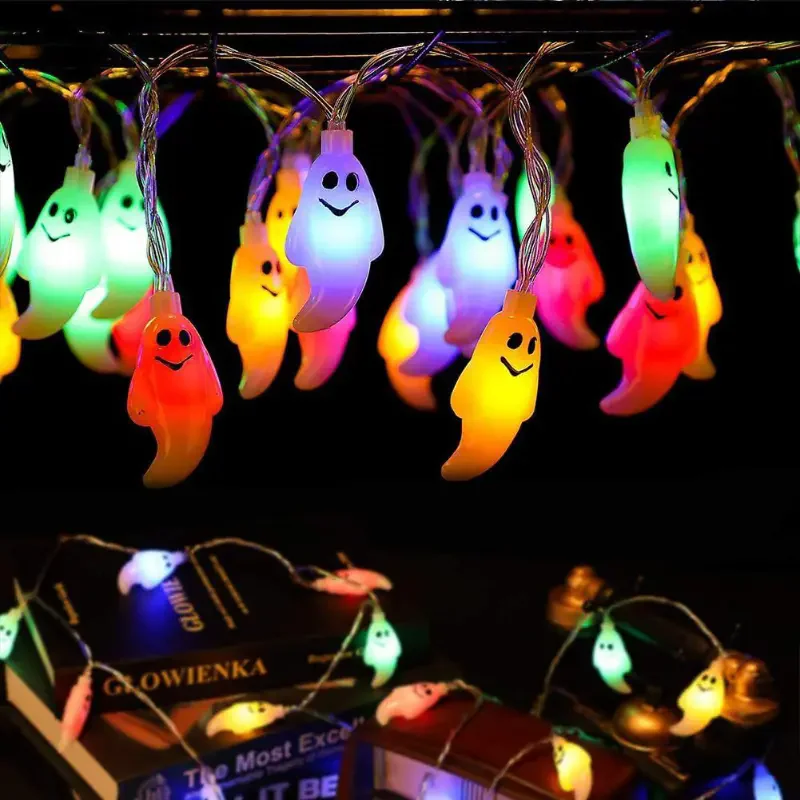 Halloween-Lichterketten batterie betriebene Geister lichter niedliche gruselige Geister dekor für Indoor-Party Halloween Innen zimmer Schlafzimmer – Detail 10