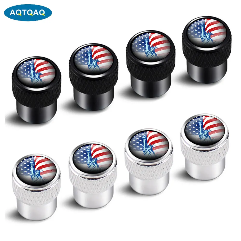 4 Pcs Tire Valve Stem Covers Metal Tire Air Caps Tire Stem Valve Caps, Corrosion Resistant, Leak-Proof, Universal for Car Truck