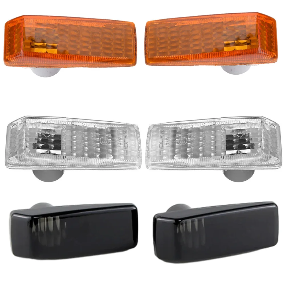2 pcs For Mercedes-Benz W201 W124 R129 W140 W202 Car Side Marker Fender Light Turn Signal Lamp Covers 2028201521 1248202321