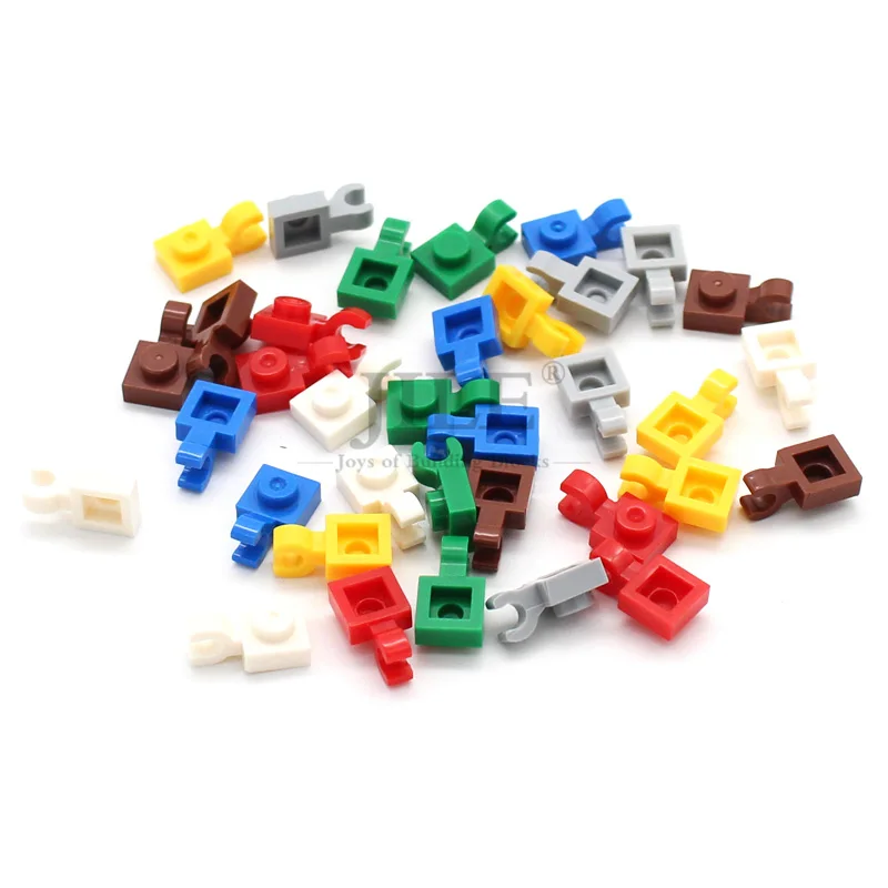 

50pcs Moc Plate Modified 1x1 with Clip Horizontal 61252 DIY Enlighten Building Blocks Bricks Sets Compatible Assembles Particles