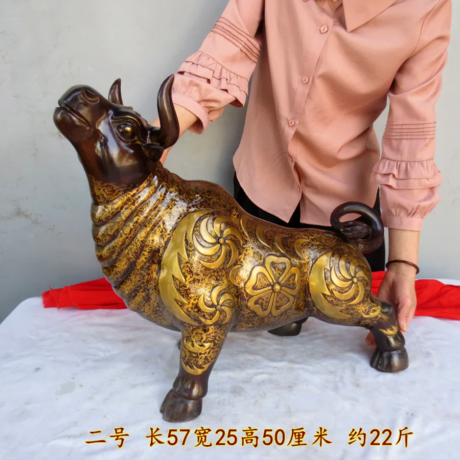 Huge Southeast Asia HOME SHOP Company Business booming bring good luck money Success Bull FENG SHUI bronze Sculpture statue