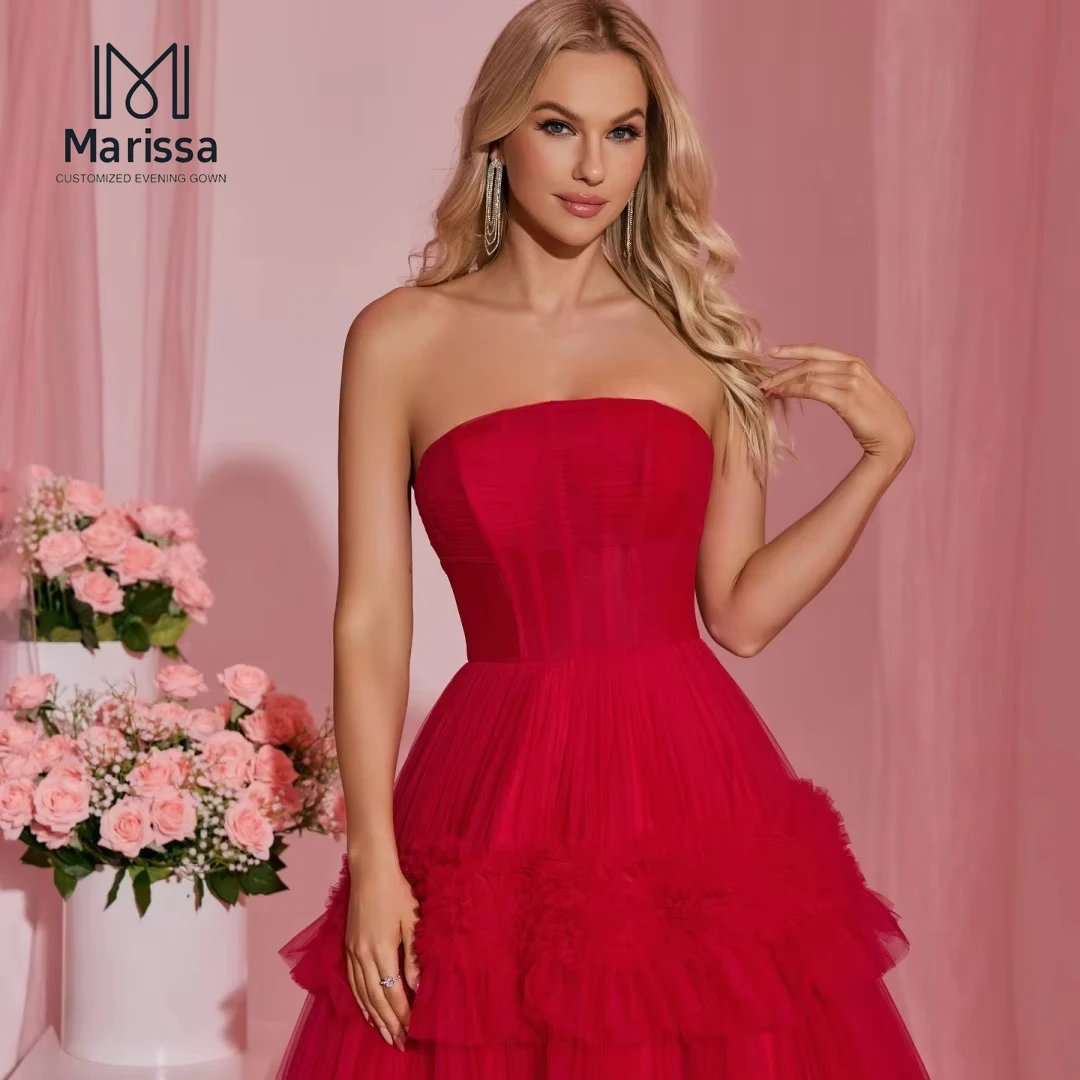 Marissa feito sob encomenda vestido de noite feminino elegante vestidos para festa de casamento vestido a linha tule vestido de baile baile 2025