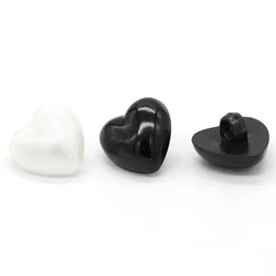 Equbo 13/15/18/21/25Mm Wit Zwart Hart Vorm Plastic Parel Knopen Voor Kleding Grote Jas Gebreide Kleding Shirt Blouse Handgemaakte Deco