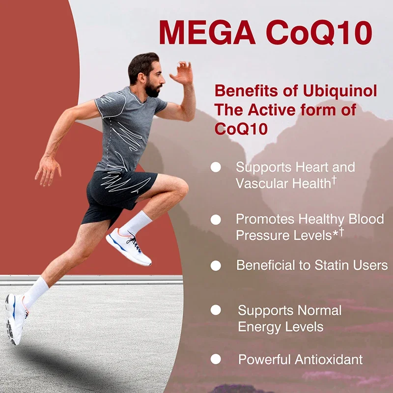 Ubiquinol CoQ10 100mg - Antioxidant Support for Brain, Heart, & Energy Health