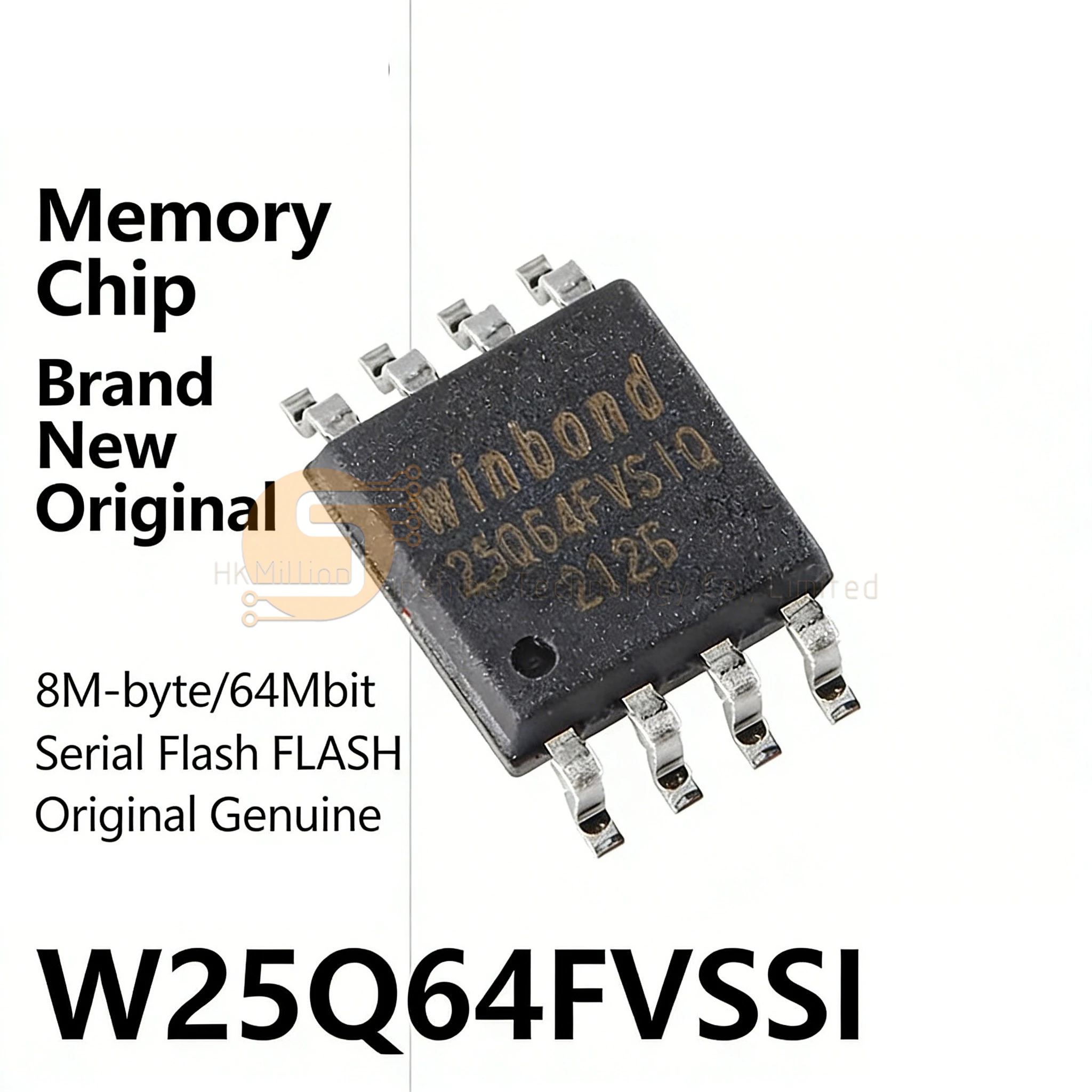 5pcs/10pcs W25Q64FVSSIQ W25Q64 Serial Flash Memory Chip 64Mbit SPI Interface SOIC-8 3V New Original