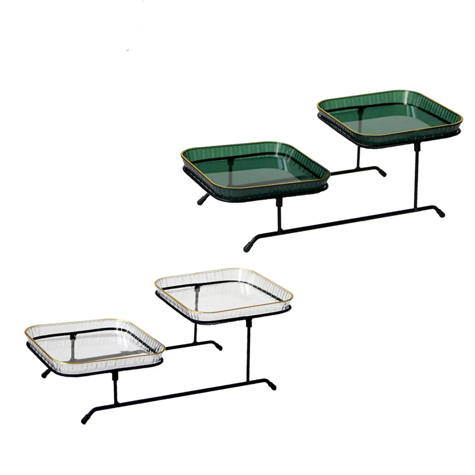 Classic 2 Tier Serving Platter Square Cupcake Cake Stand for hotel