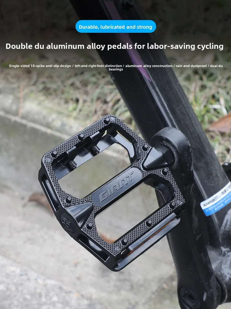 

Suitable for Giant Cycling Pedals Mountain Bike PairDUAluminum Alloy Cycling Pedal Chrome Molybdenum Steel Axis Pedal