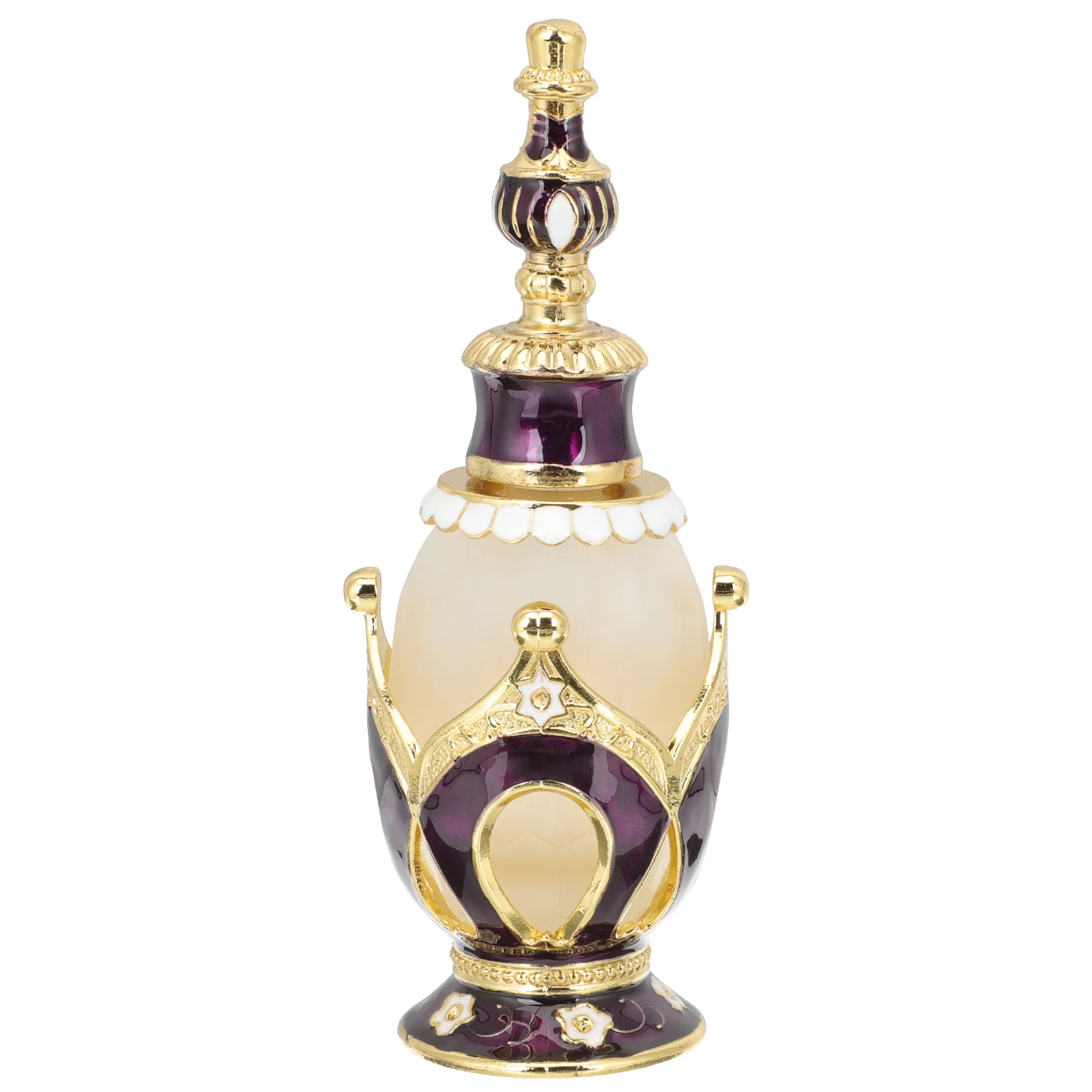 

Empty Glass Perfume Bottle Alloy Decorative Aroma Diffuser Sub Bottle Refillable Essential Oil Container Travel Use