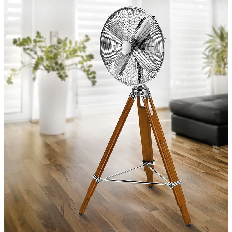 Tripod electric fan Metal floor fan Household air circulation nostalgic shaking head vertical fan