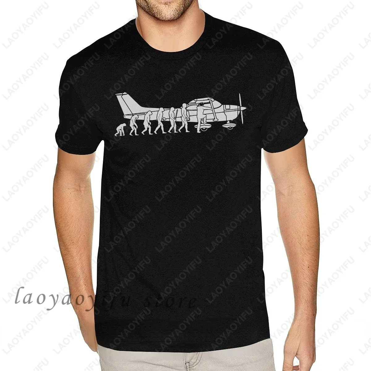 Funy Art Air Fly Airplane Aircraft Flug T Shirt White Evolution Cessna Pilot Flugzeug Mens Cotton Tops Men Clothing Ropa Hombre