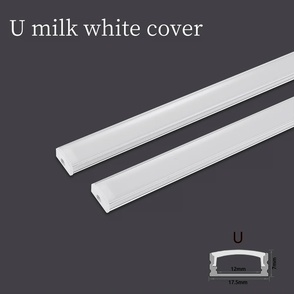 2-30Pcs/lot LED Aluminum profile 0.5m/pcs U/V shape Corner for 5050 2835 LED Strip Bar Lamp channel Holder White/ Transparent