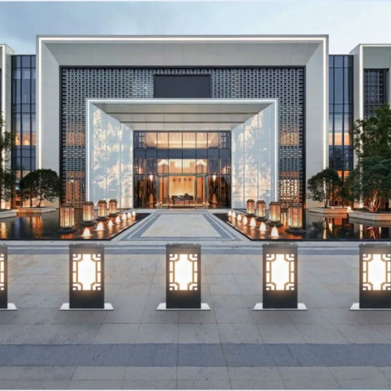 Modern Style Round LED Bollard Waterproof Stainless Steel Garden Light for Outdoor Landscape Lighting - view 6