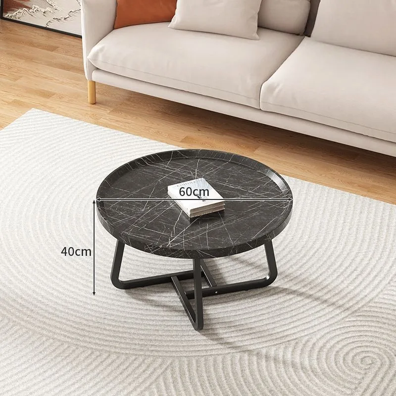 Nordic Light Luxury Tea Table Multi-functional Modern Simple Living Room Home Small Apartment Round Table Home Placement Design
