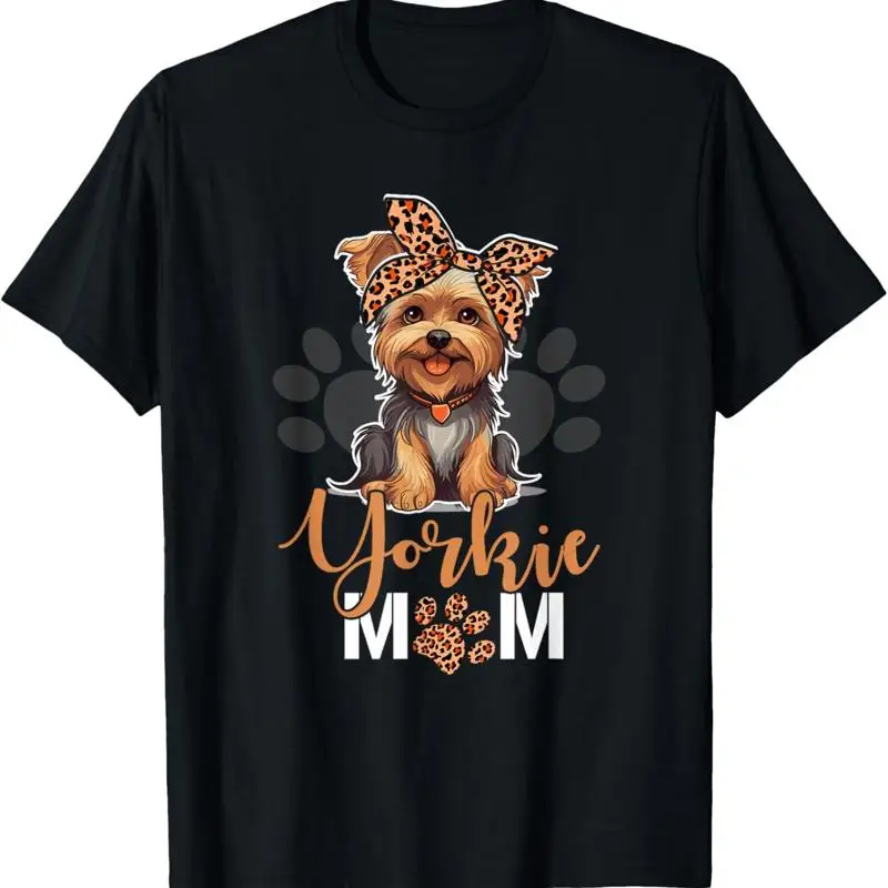 

Yorkie Mom Yorkshire Леопардовая футболка для любителей собак ко Дню матери