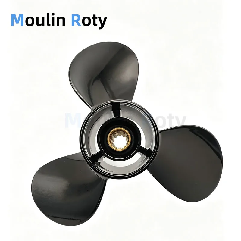 Propeller 25-30Hp 9.9X13 for Mercury Engine 48-19640A40, Marine Propeller Made of Aluminum Alloy, 10 Insert Teeth, 3 Blades