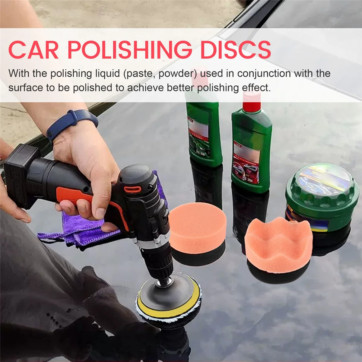 Surprised! 10pcs/set Automobile Car Polishing Pad Set Vehicle Cleaning Washing Polish Sponge Wheel
