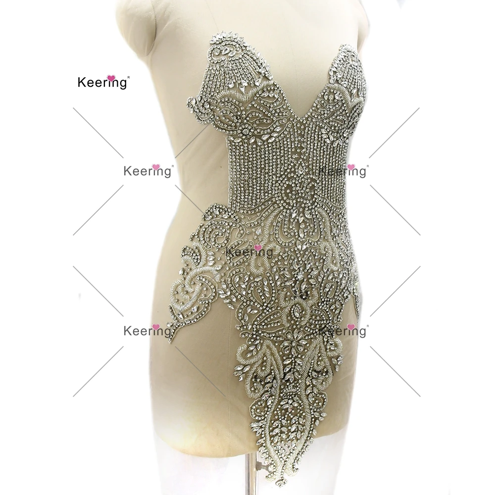 Rhinestone Body Patch for Party Dress ,Sewing Accessories, Glass Beads, WDP-528