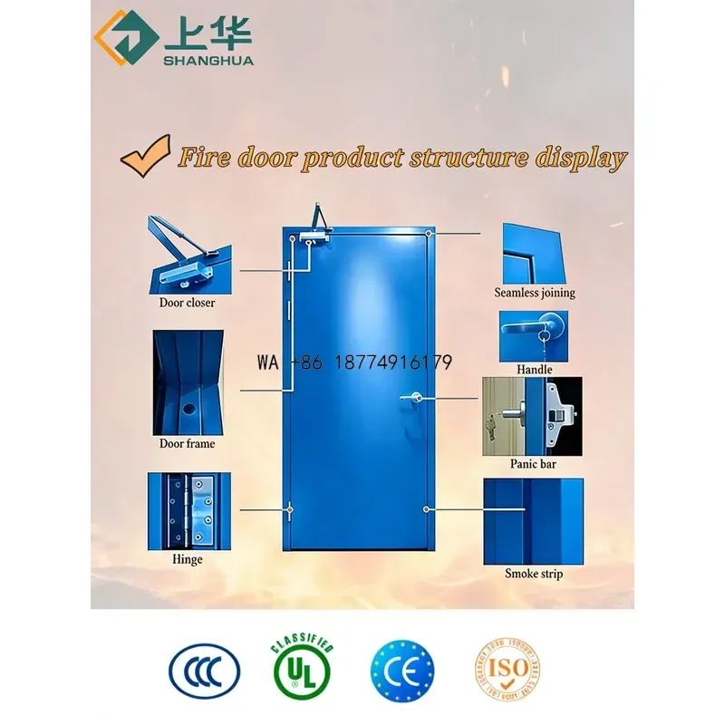 wmwmnu Support the OEM design of UL single steel fire doors, and customize UL fire doors for emergency use in externalODM OEM