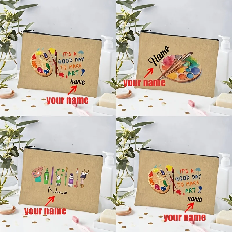 

Personalized It S a Good Day to Make Art Makeup Bag Custom Name Art Teacher Gift Lightweight Cosmetic Pouch Party Favors