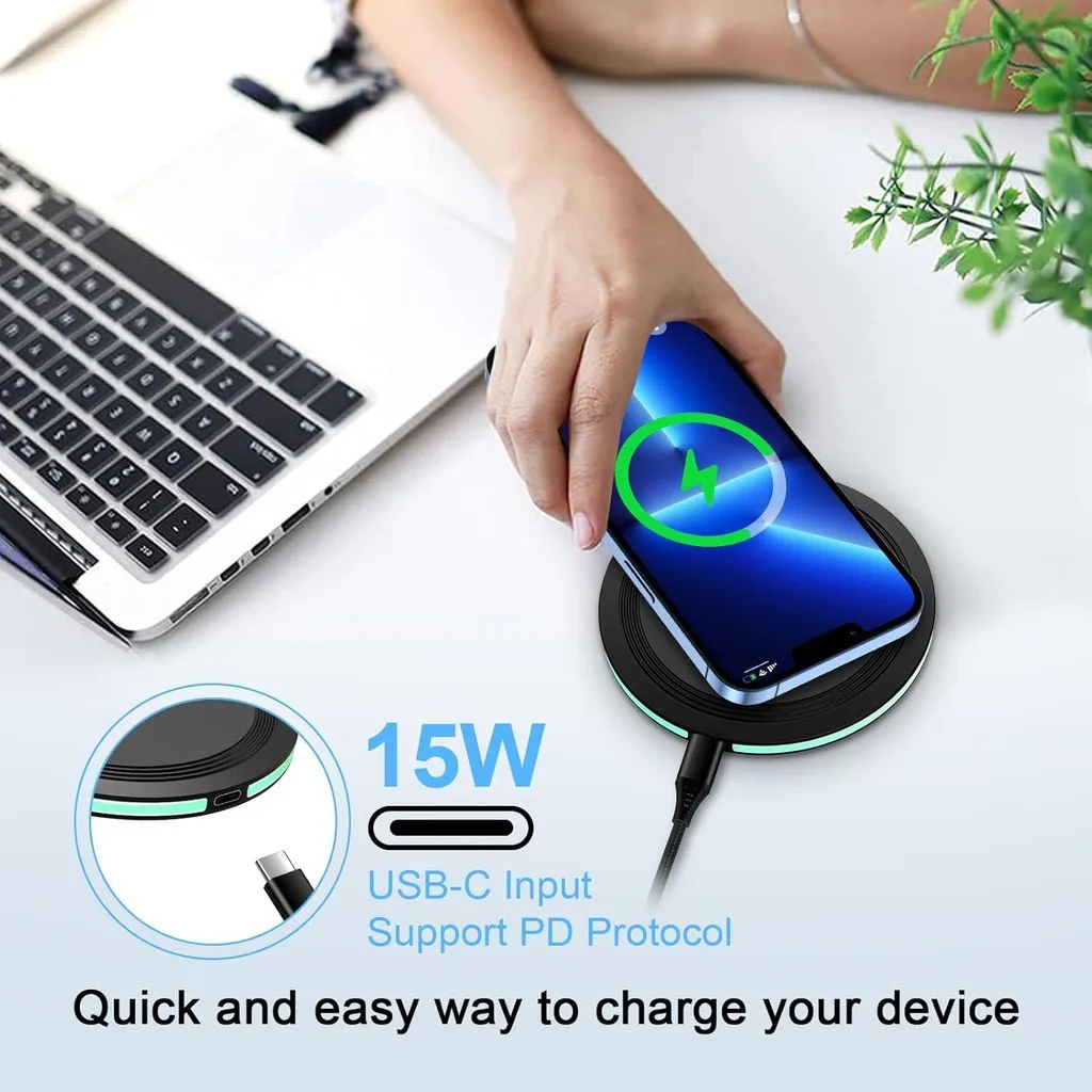 Wireless Charger Samsung Fast Charging Pad for Samsung Galaxy S25 Ultra/S24 FE/S23 Ultra/S22/S21/Z Flip 6 5 15W view 3