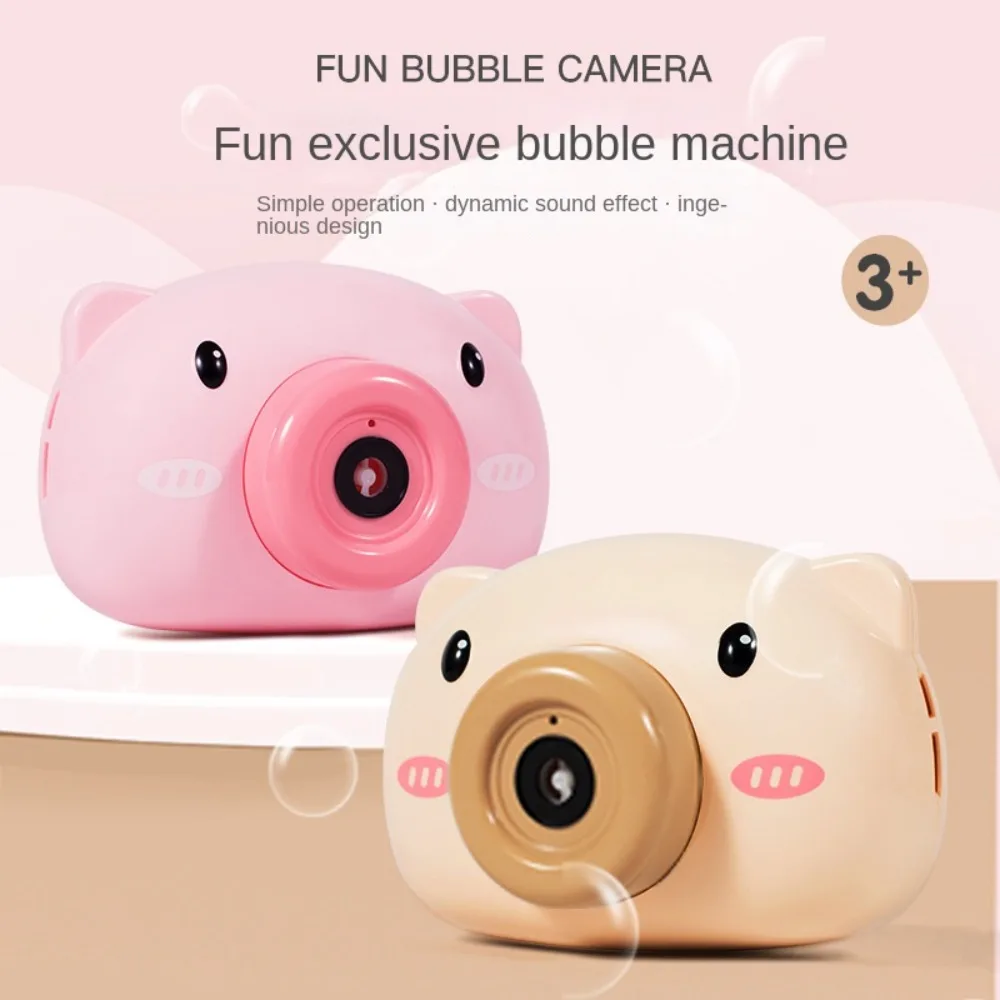 Durable Chilren Bubble Machine Automatic Cartoon Soap Bubble Maker Toy Pig Camera Shape Cartoon Bubble Blower Girls Boys