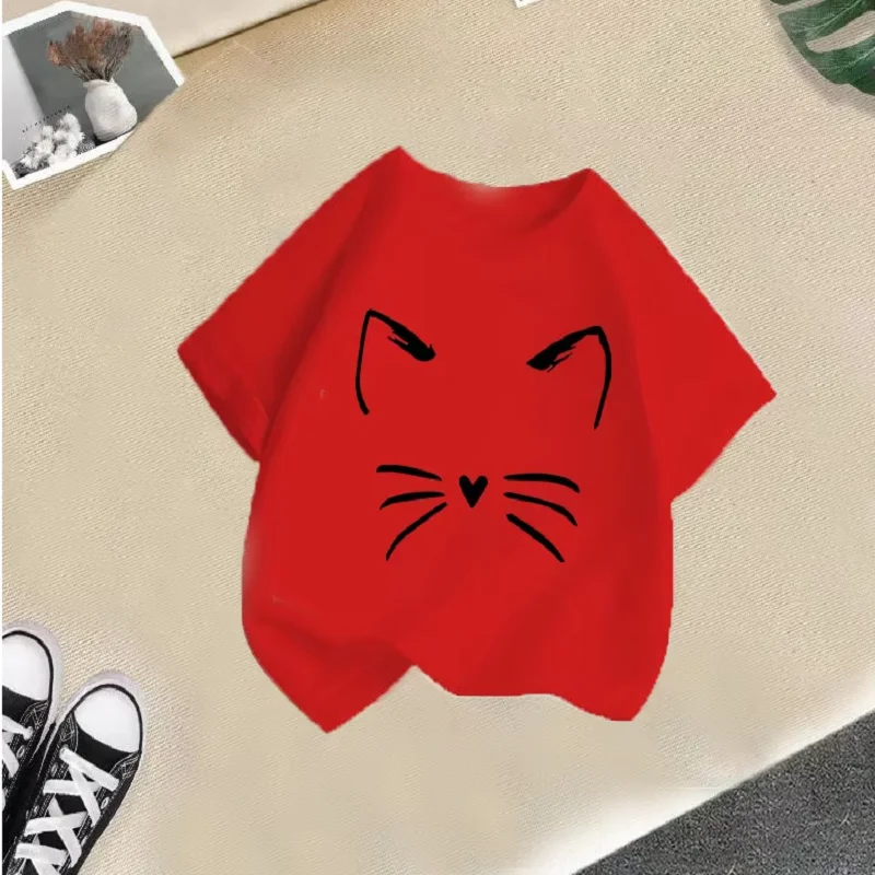 Wholesale Girls' T-shirts, Cute Short-sleeved Summer Round-neck Versatile Tops with Animal Prints for Children Modal Fabric Kids