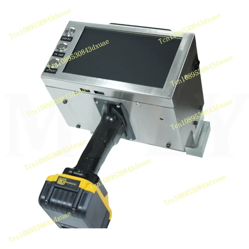 Handheld lithium battery touch screen Electric marking machine Dot Peen Marker Vin No. Marking range 120x30mm With electromagnet