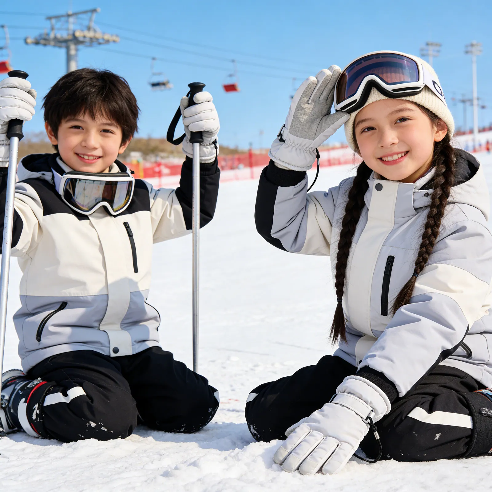 

6 шт. эластичных ремешков-фиксаторов для перчаток для детей, предотвращающих потерю, регулируемые съемные ремешки для лыжных перчаток, для сноубординга